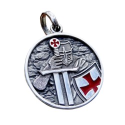 FANTAISIE Collier  Médaille Chevalier Templier