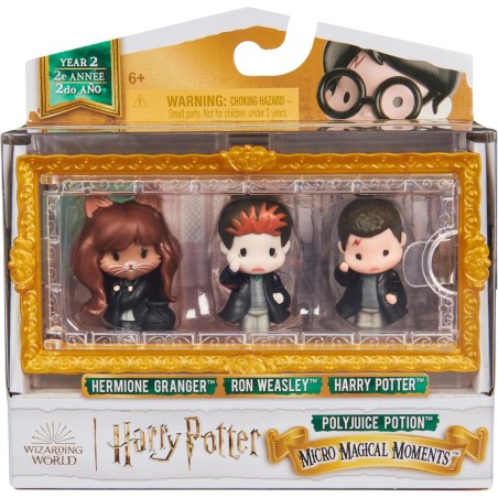 WIZARDING WORLD HARRY POTTER - 3 FIGURINES POLYNECTAR MOMENTS MAGIQUES - 3 Poupées Figurines Articulées - Figurine Harry Potter