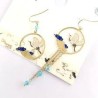 Boucles d'oreilles asymétrique grue japonaise