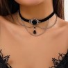 Choker noir velour et argenté