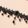 Choker noir dentelle et perle