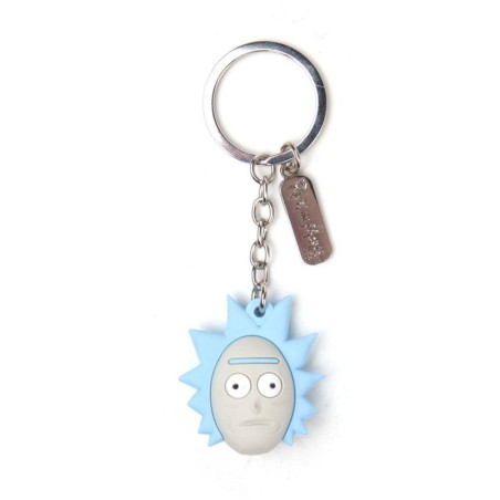 Rick & Morty porte-clés caoutchouc 3D Ricks Face 7 cm