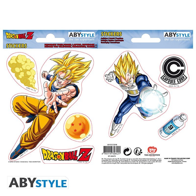 DRAGON BALL - Stickers - 16x11cm/ 2 planches - DBZ/ Goku-Vegeta